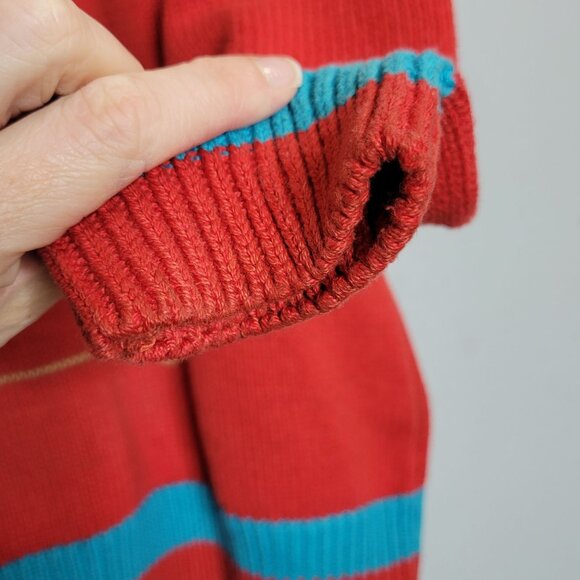 Vintage Red Southwestern Style Sweater L By Heirlooms Aztec Pattern USA - Picture 8 of 9